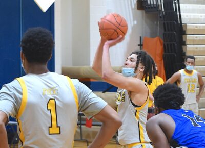 Collin Lewis shoots a free throw