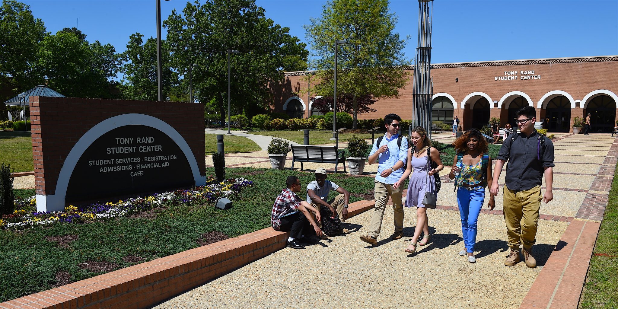 Students walking by Tony Rand Student Center