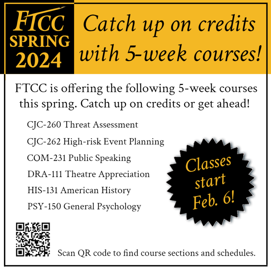 FTCC adds 5week courses to Spring 2024 schedule Fayetteville
