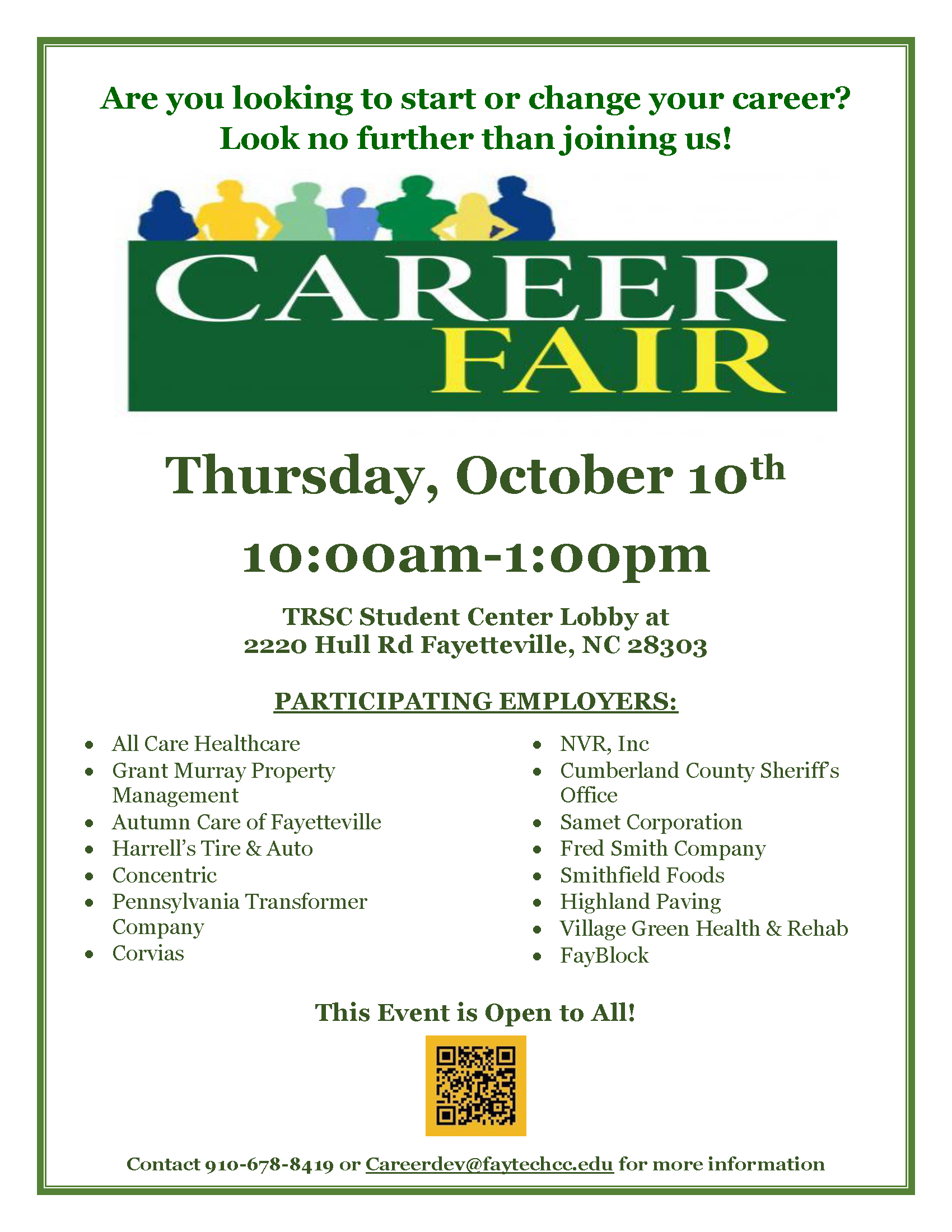 October 10 2024 Career Fair Flyer