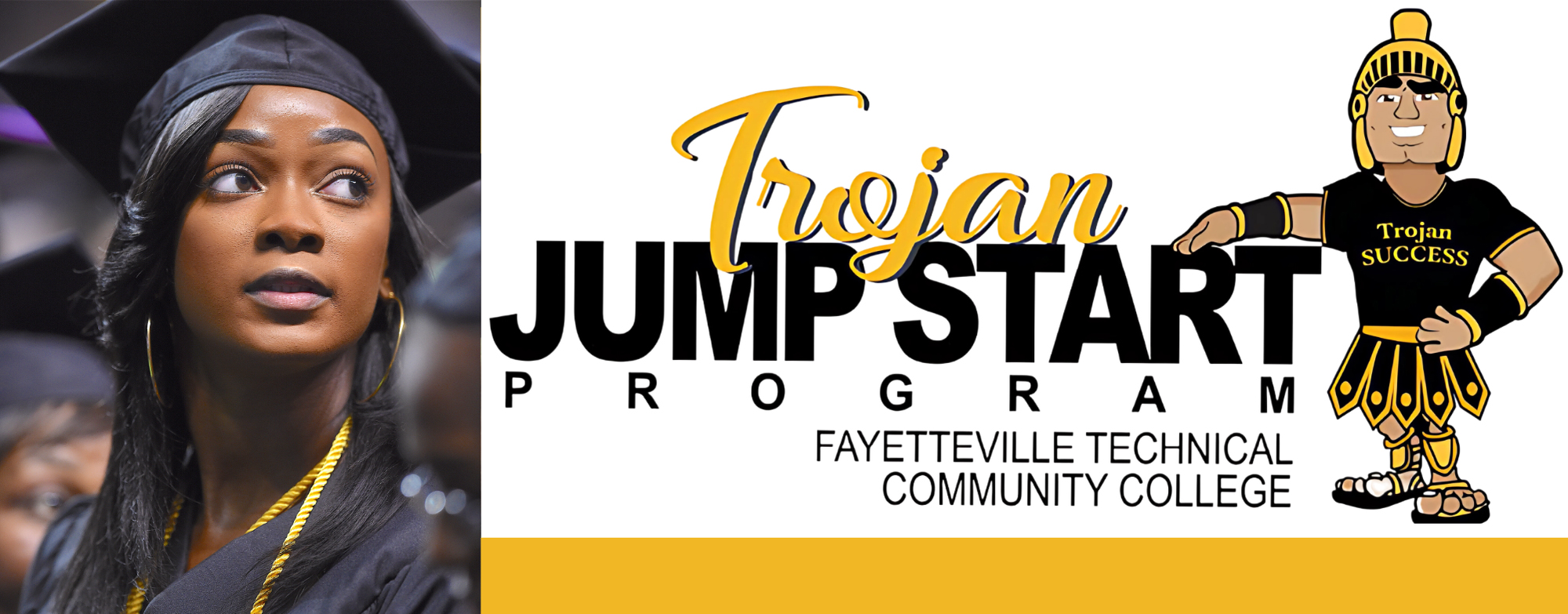 Trojan Jumpstart Banner Female College Graduate