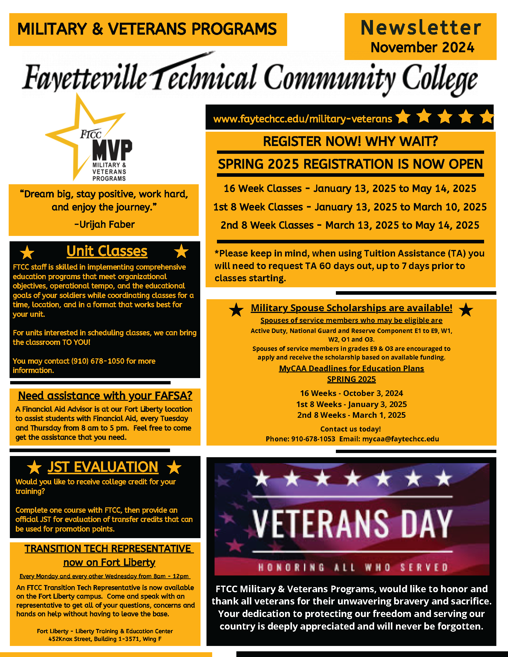 Military Veterans Programs Newsletter November 2024 Page 1