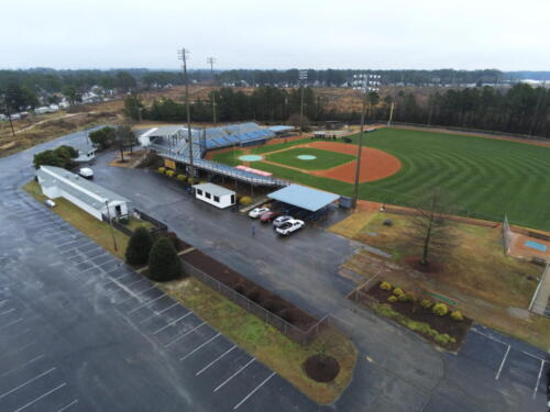 JP Riddle Stadium parking lot view