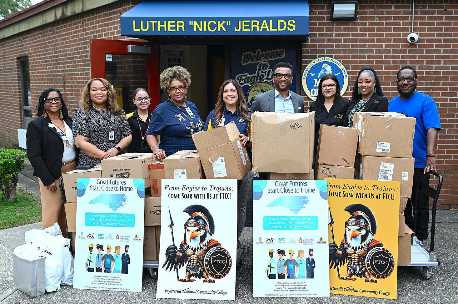 FTCC makes donation to Luther "Nick" Jeralds Middle School